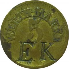 5 Pfennig Werth-Marke, Countermarked `EK`