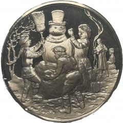 Holiday Greeting Card Medal - Snow Scene