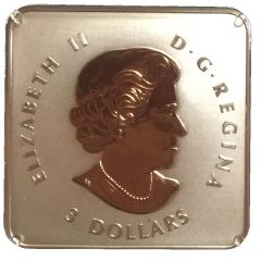3 Dollars - Elizabeth II Maple Leaf Quartet - Lower right