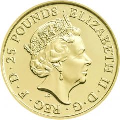 25 Pounds - Elizabeth II Year of the Monkey, 1/4 oz Fine Gold