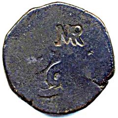 60 Réis - José I Countermark `MR` over 60 Réis (Tanga), Portuguese India
