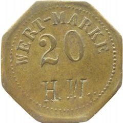 20 Pfennig Wert-Marke, Countermarked 'HW'