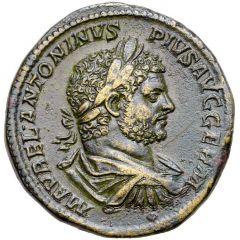 Sestertius - Caracalla P M TR P XVIII IMP III COS IIII P P S C, Isis