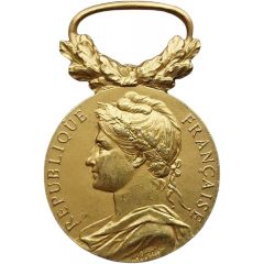 Médaille d`Honneur - Ministère du Travail et de la Sécurité Sociale - Échelon Or Or Massif