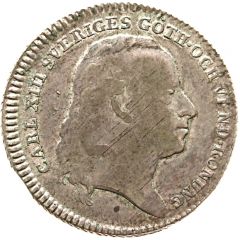 ⅙ Riksdaler - Carl XIII without `NORR`