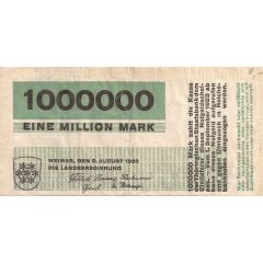 1 000 000 Mark Thüringische Staatsbank, green issue