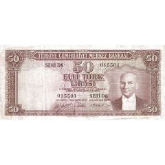 50 Lira Brown reverse