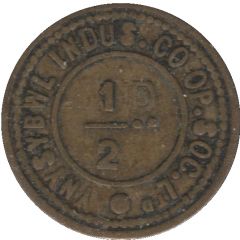 1/2 Penny - Ynysybwl Indus. Co-Op. Soc. Ltd. Ynysybwl, Mid Glamorgan, Wales