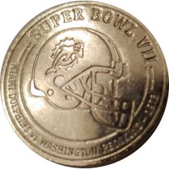 Token - Budweiser NFL Super Bud Super bowl VII - Miami Dolphins vs Washington Redskins - 1973