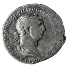 Denarius - Trajan P M TR P COS VI P P S P Q R, Genius