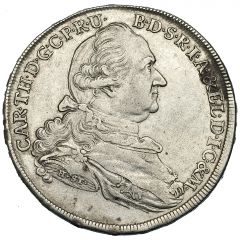 1 Thaler - Charles Theodore Konventionstaler, 1st portrait
