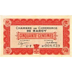 50 Centimes - Chambre de Commerce de Nancy 54