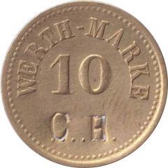 10 Pfennig Werth-Marke, Countermarked `CH`