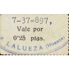 0.25 Pesetas Lalueza