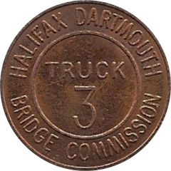 Toll Token - Halifax Dartmouth Bridge Commission Truck 3, Bronze
