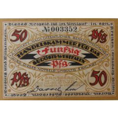 50 Pfennig Handelskammer für das südöstliche Westfalen