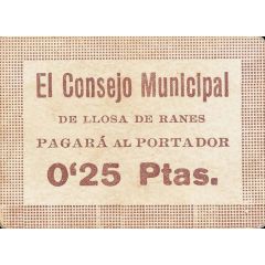 0.25 Pesetas Llosa de Ranes