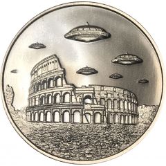 1 Ounce Silver - Intaglio Mint UFOs over Rome