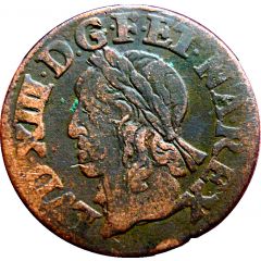 Double Tournois - Louis XIII Latin text
