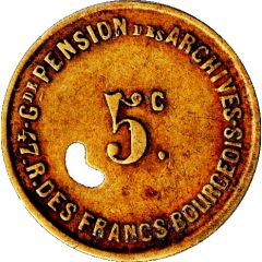 5 Centimes - Grande pension des Archives Paris