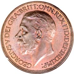 1/2 Penny - George V modified effigy