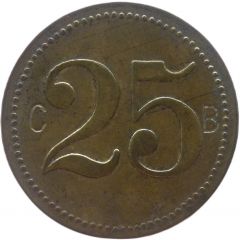 25 Pfennig Wert-Marke, Countermarked `CB`