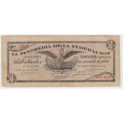 50 Centavos La Tesoreria de la Federacion, Saltillo