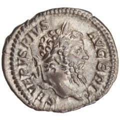 Denarius - Septimius Severus P M TR P XVIII COS III P P, Salus