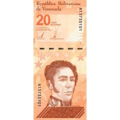 20 Bolívares 200th Anniversary of the Battle of Carabobo