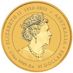 25 Dollars In the name of Elizabeth II, 6th Portrait - Year of the Dragon - Gold Coin