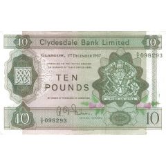 10 Pounds Clydesdale Bank