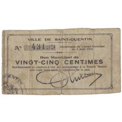 25 Centimes - Ville de Saint-Quentin