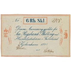 6 Rigsbankskilling - Frederick VII Handelsstederne i Grønland