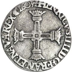 1/8 Ecu - Henry IV Crowned arms cross