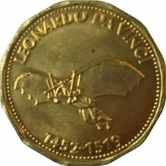 Shell Token - Man in Flight #02 - Leonardo da Vinci, 1452-1519