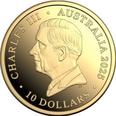 10 Dollars - Charles III 1st Portrait - 60 Years of the Royal Australian Mint; Gold Proof