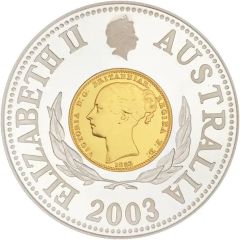 10 Dollars - Elizabeth II 4th Portrait - Sydney Mint Sovereign - Bimetal Gilt