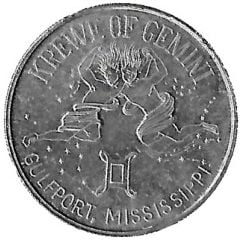 Mardi Gras Token - Krewe of Gemini Paradise Isle, Gulfport, Mississippi
