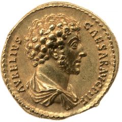 Aureus - Marcus Aurelius TR POT II COS II, Fides