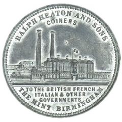 Medal - Victoria Visit to Heaton, white metal