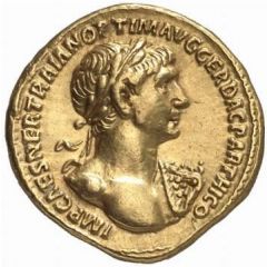 Aureus - Trajan P M TR P COS VI P P S P Q R, Sol