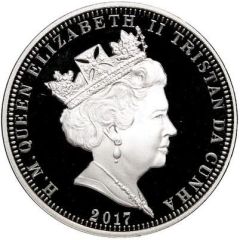 5 Pounds - Elizabeth II Platinum Wedding - Heads and Cathedral, Silver Proof