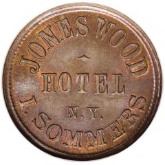 Civil War Merchant Token - I. Sommers Jones Wood Hotel New York