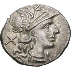 Denarius Trebania: Lucius Trebanius, L•TREBANI ROMA