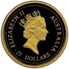 25 Dollars - Elizabeth II 3rd Portrait - Australian Kangaroo - Gold Bullion Coin