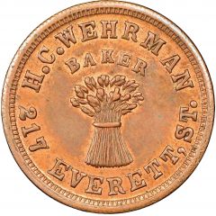 Civil War Merchant Token - H.C. Wehrman Baker Cincinnati, OH