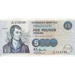 5 Pounds Clydesdale Bank