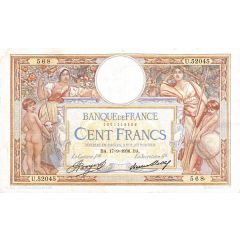 100 Francs - Luc Olivier Merson type 1906 with large cartridges