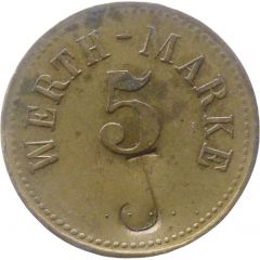 5 Pfennig Werth-Marke, Countermarked 'J'