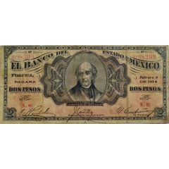 2 Pesos El Banco del Estado de Mexico